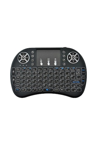 Smart TV Box PS3 Uyumlu Kablosuz Işıklı Şarjlı Touchpadli Mini Q Klavye