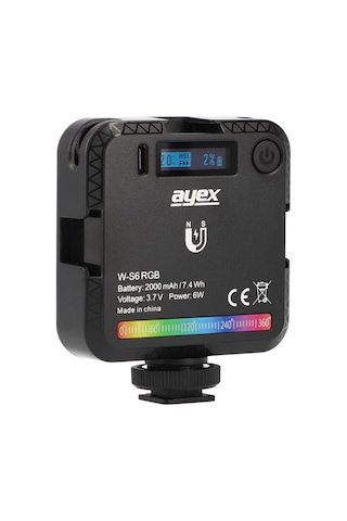 Ayex Rgb Led Video Işık W-s6 45 Led 20 Efekt 2000mah Şarjlı