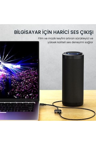 Usb Ses Kartı 3.5mm Kulaklık Ve Mikrofon Girişli Siyah