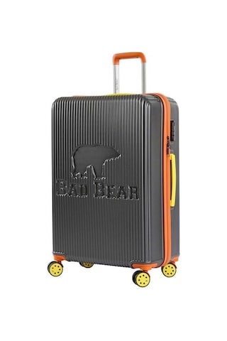 Bad Bear Logo Suitcase 23.01.80.001kg Koyu Gri Büyük Boy Tekerlekli Abs Valiz 95 Lt. Koyu Gri