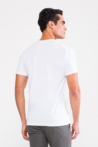 D'S Damat Trendy Bisiklet Yaka T-Shirt Beyaz