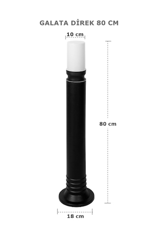 Bahçe Aydınlatması Galata 80 Cm Set Üstü Zita Bahçe Direk Lambası 220v E27 Ip54 Çok Renkli