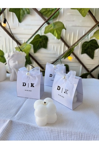 10 Adet Süslemeli Mini Bubble Mum,nikah Şekeri,doğum,sünnet,düğün,nişan