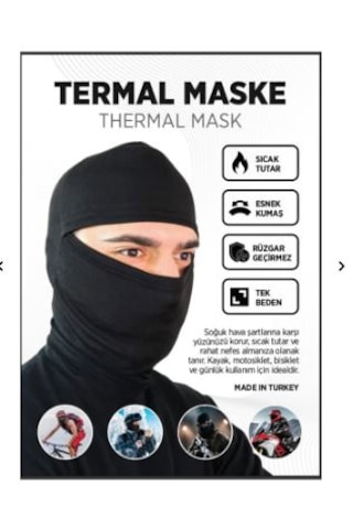 Sevateks Motorcu Maskesi Balaklava Maske Siyah