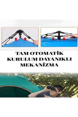 Mobee 6 Kişilik Otomatik Kamp Çadırı 220 X 250 X 165 Cm Otamatik Kurulum Pop-up Aile Çadırı Mkmp-0084a Çok Renkli