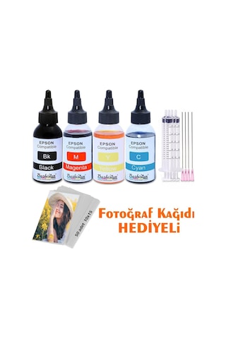 For Epson Claria ve L Serisi Yazıcılara Uyumlu 4X100 ML Mürekkep