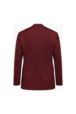 Plus Scorpion Bordo Erkek Tek Düğmeli Blazer Ceket Dokulu Kumaş, Çift Yırtmaçlı Şık Tasarım Bordo