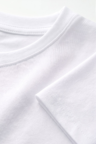 Öts Erkek Çocuk %100 Pamuk T-shirt Uzun Kollu Ribana Günlük Giyim Kombin 7016 Beyaz