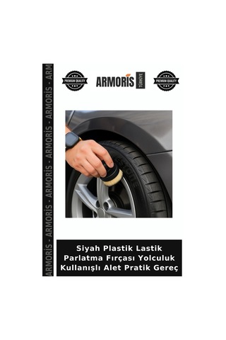 Siyah Plastik Lastik Parlatma Fırçası Yolculuk Kullanışlı Alet Pratik Gereç