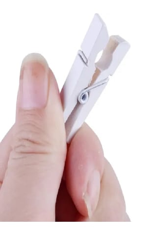 Mobgift 100'lü Beyaz Ahşap Mandal 2.5cm 10'lu Paket-1000 Adet