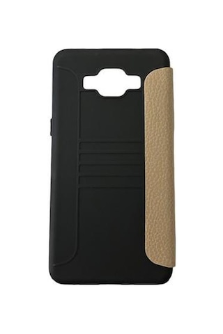 Jopus Galaxy Grand Prime İle Uyumlu Premium Kapaklı Kılıf Gold Gold