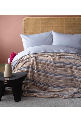 Ap Çift Kişilik Lizbon Gri Yatak Örtülü Nevresimli Set Gri