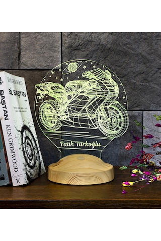 Racing Motosiklet Motor Hayranlarına Hediye 3D Led Lamba, Erkeğe Hediye, Motor GP Kişiye Özel 3 Boyutlu Lamba