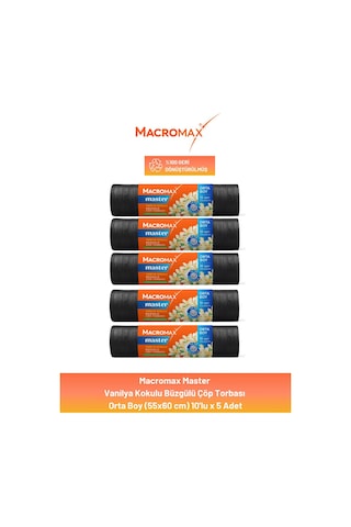 Macromax Master Büzgülü Vanilya Kokulu Çöp Torbası X 5 Adet