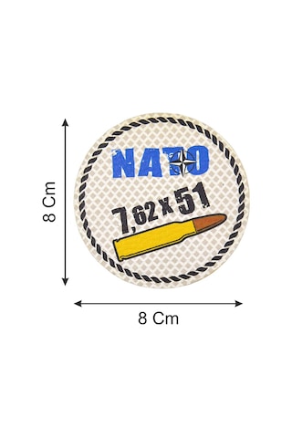 Nato 762 X 51 - Cırt - Patch - Peç - Arma - 8 Cm Gri