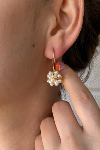 4,5 Mm Piramit Model Doğal İnci Küpe Kolye Bileklik Yüzük Dörtlü Set 16