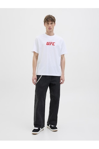 Jack & Jones Erkek Ufc Lisansli Gögüs Baskili Tisört - Ufc - 12290261 Beyaz