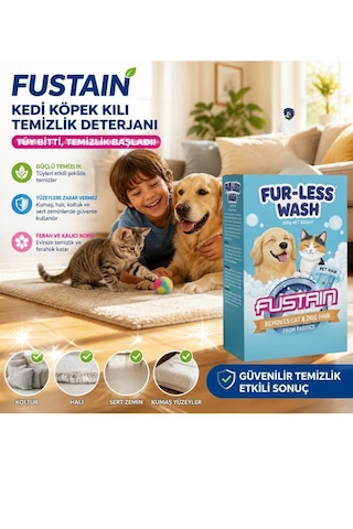 Fustaın Furless Wash: Kedi Köpek Kılı Temizlik Deterjanı. Evcil Dostlarınızın Tüy Sorunlarına Son, Çamaşırlarınız Yepyeni