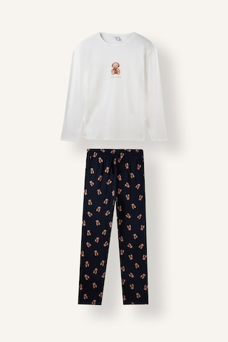 Defacto Regular Fit Baskılı Uzun Kollu 2li Pijama Takımı I3176ax26auer98 Ekru-er98
