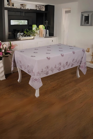 Müge Lüx Jakar Kumaş Mor Masa Örtüsü Dikdörtgen 160x320 Cm - 1084 Çok Renkli