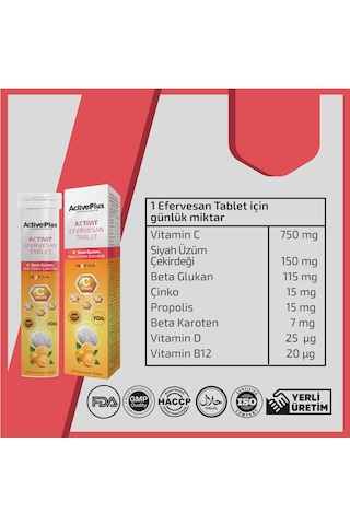 Active Plus Activit Efervesan 20 Tablet