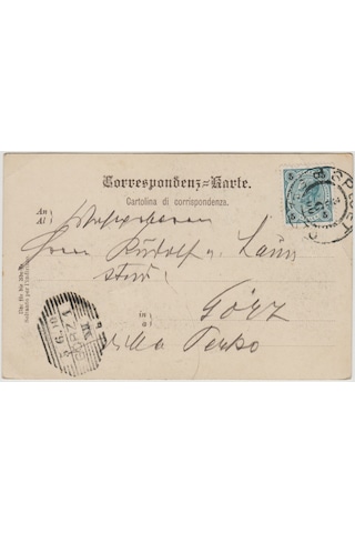 İtalya-avusturya Postadan Geçmiş Kartpostal 1900 Veya 1910.