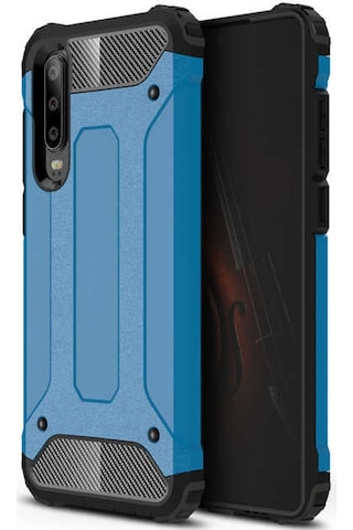 Ekılıf - Huawei P30 Uyumlu Kılıf Çift Katman Zırh Tank Crash Military Kapak - Siyah