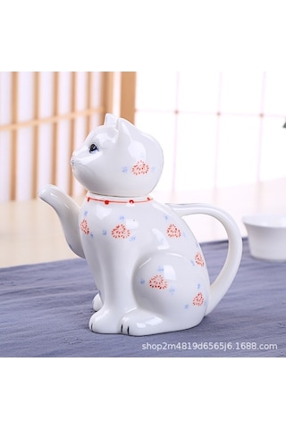 Pazly Sevimli Şanslı Kedi Seramik Pot 280 Ml Sanbuyos Kedi Karafı