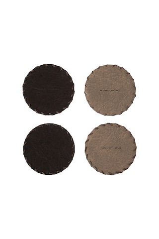 Mudo Home Vıntage Yuvarlak Bardak Altlığı 10 Cm 4'lü Koyu Ka Diğer