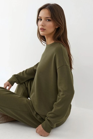 Hiccup Modal Dokunuşlu Basic Sweatshirt Haki