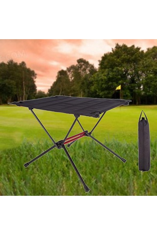 Homyl Açık Taşınabilir Katlanır Alüminyum Masa Hafif Siyah Siyah Çok Renkli