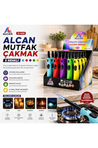 Alcan Us-51 Mutfak Ocak Çakmağı - Uzun Gövdeli Doldurulabilir- 20'li Paket Diğer