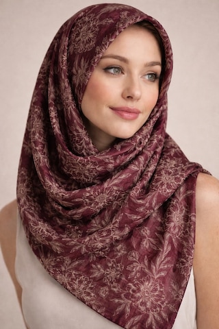 İpekal Mono Organik Pamuk Eşarp - 06248 Bordo-somon