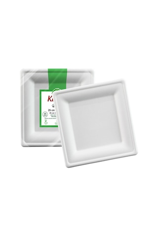 Kafem Ekolojik Kare Tabak 26 Cm 25 Li X 5 Paket