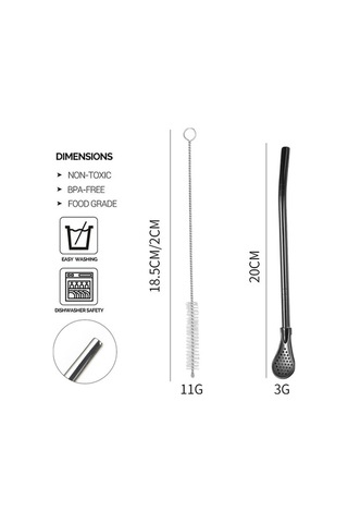 Novahub Renkli 304 Paslanmaz Çelik Çay Yerba Mate Kaşık Takımı - Elbise Kabarcık, Süzgeç, Karıştırma Kaşığı - Gümüş/altın/rose Altın/siyah 18cm Çok Renkli