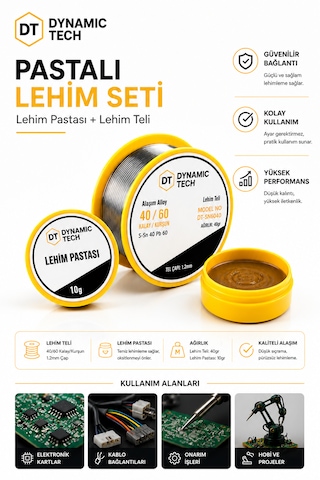 Pastalı Lehim Havya Teli Seti 40+10 Gram 1.2 Mm 40/60