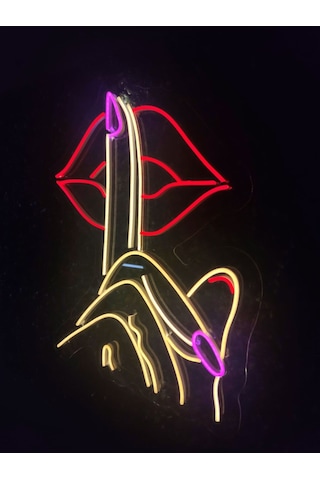 Sessizlik Neon Led Tabela Dekoratif Aydınlatma 60x40cm