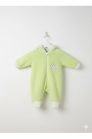 Balbeybi Wellsoft Peluş Bebek Tulum, Kışlık Kapüşonlu,kız/erkek Yeşil