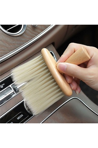 Periboia Ev Araç İçin Ahşap Saplı Yumuşak Kıllı Temizlik Toz Alma