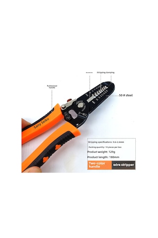 Maiyame 50 Çelik Dayanıklı Elektrikçi Aleti: 7 İnç El Kesici - Kablolu İçeriği Soğuran, Basan Ve Kesen Turuncu-siyah Büyük Boy