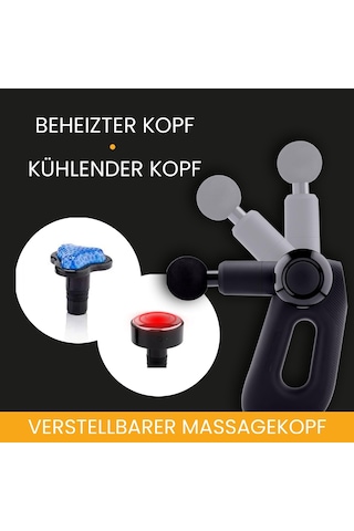 Medivon Gun Tytan Pro Isıtmalı Ve Soğutmalı Masaj Başlığına Sahip Kablosuz El Masajı Masaj Tabancası, 5 Çalışma Modu, 13 Masaj Başlığı Dahildir