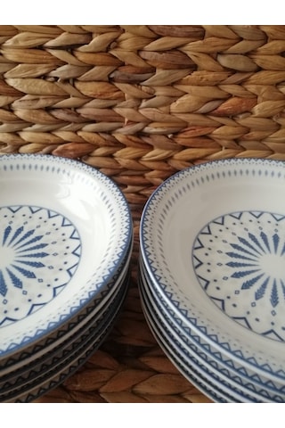 Güral Porselen Dijital 19 Cm 12 Adet Çukur Yemek Tabak