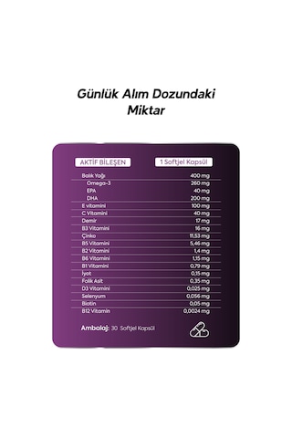Selevit Mom Multivitamin Multimineral ve Omega 3 30 Kapsül