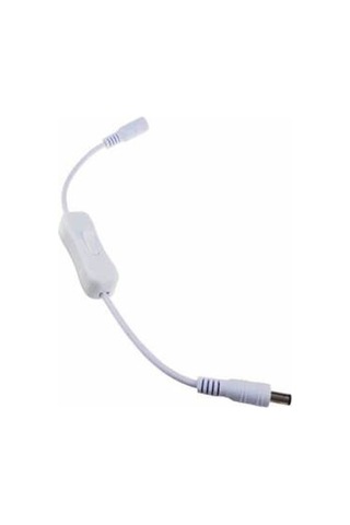 Anahtarlı Dc Adaptör Güç Bağlantı Uzatma Kablosu 20cm Beyaz