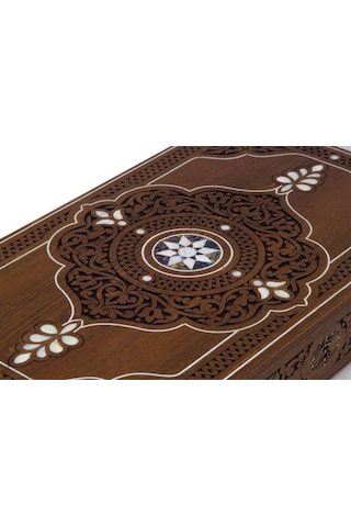 Helena Wood Art Topkapı Sedef Kakma Oymalı Nakışlı Ahşap Tavla Se