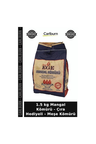 Özel Üretim Piknik Barbekü Kamp Ateş Yakma Pratik 1.5 Kg Mangal Kömürü - Çıra Hediyeli - Meşe Kömürü