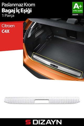 S-dizayn Citroen C4x Krom Bagaj İç Eşiği 2022 Üzeri A+ Kalite