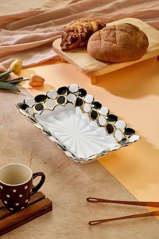 Cooker 30 Cm Porselen Dikdörtgen Sunumluk Dekoratif Kase Ckr3838