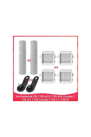 Flybuy Roborock F25/f25 Ace/f25 Ace Combo/f25 Alt/f25 Combo/f25 Lt/f25 Rt Yedek Parça Rulo Toz Fırça Filtresi Uyumludur
