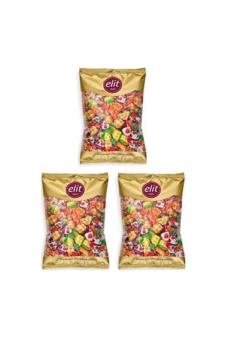 Karışık Meyve Dolgulu Bonbon Şeker 1kg 3 Lü Set 3x1kg Glutensiz